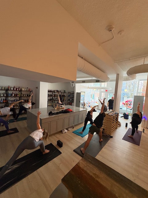 in-session yoga class at Dray